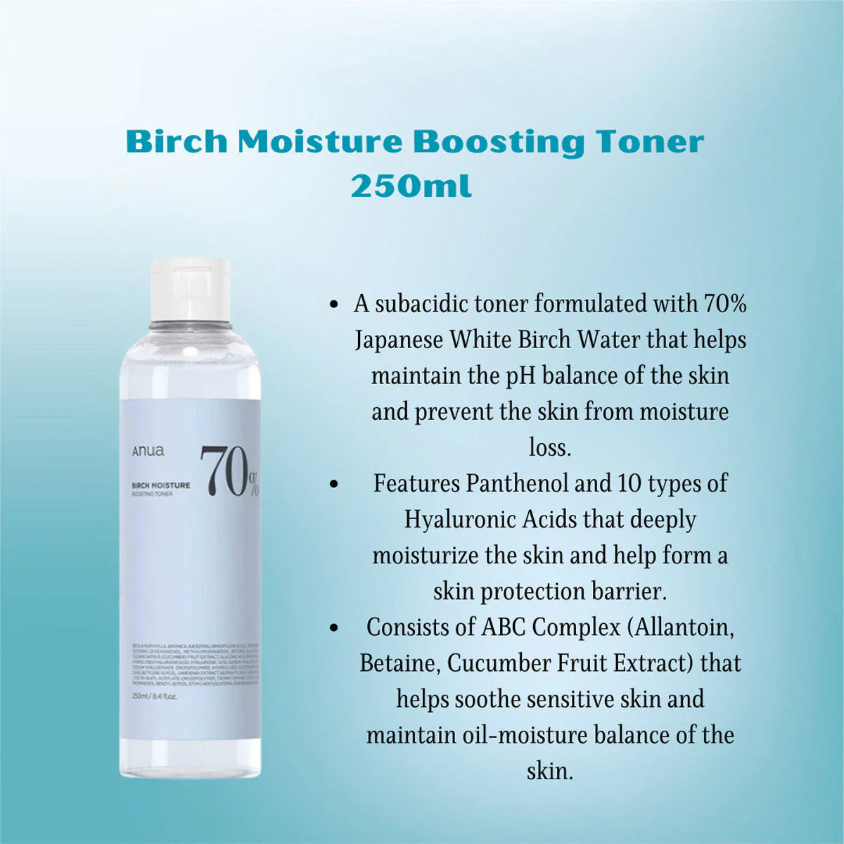 Anua 70 + Birch Moisture Toner