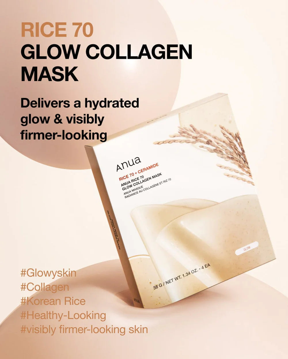 Anua rice 70+ Ceramide Collagen Mask