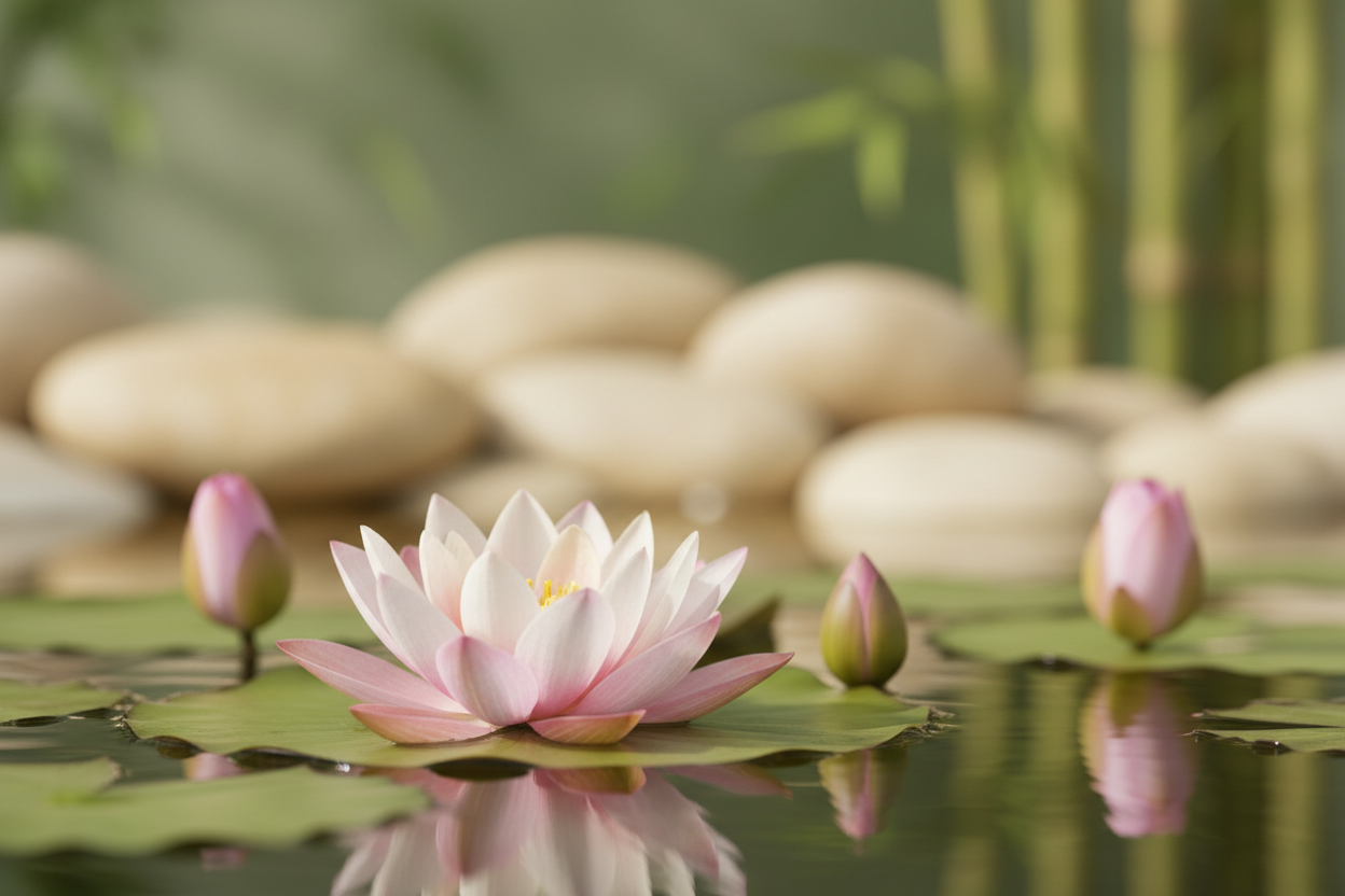 Lotus plant with light natural background